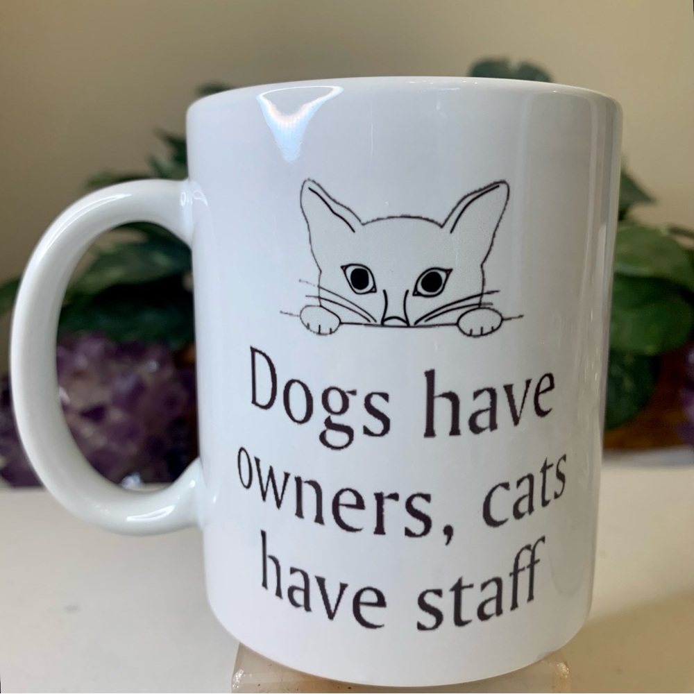 Dogs Have Owners Cats Have Staff Mug Coffee Tea Cup White Ceramic Orca Coatings